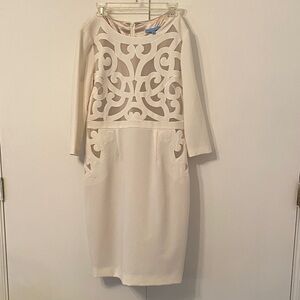 ANTONIO MELANI Cream Long Sleeve Dress